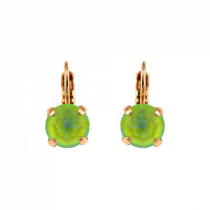 Cercei placati cu Aur roz de 24K, cu cristale Swarovski, Fern | 1440-147RG6-Verde-8905