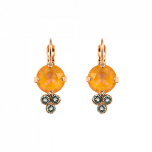 Cercei placati cu Aur roz de 24K, cu cristale Swarovski, Gardenia | 1010-1913RG6-Alb-1345
