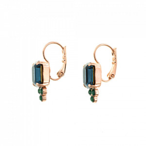 Cercei placati cu Aur roz de 24K, cu cristale Swarovski, Julia | 1009-1316RG6-Multicolor-1695