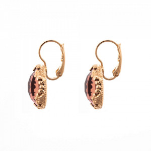 Cercei placati cu Aur roz de 24K, cu cristale Swarovski, Lady In Red | 1374-515ARG6-Rosu-5845