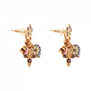 Cercei placati cu Aur roz de 24K, cu cristale Swarovski, Lavender | 1543/1-1910RG2-Multicolor-6505