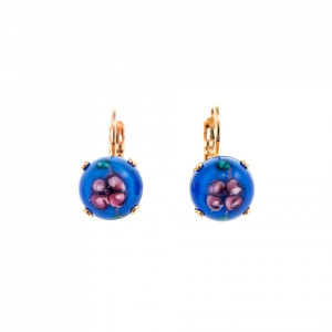 Cercei placati cu Aur roz de 24K, cu cristale Swarovski, Nightfall | 1445-01249RG6-Albastru-6005