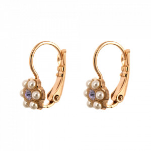 Cercei placati cu Aur roz de 24K, cu cristale Swarovski, Romance | 1166/1-139-10RG6-Multicolor-5725