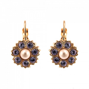 Cercei placati cu Aur roz de 24K, cu cristale Swarovski, Romance | 1411/2-139-10RG6-Multicolor-5555