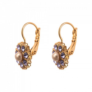 Cercei placati cu Aur roz de 24K, cu cristale Swarovski, Romance | 1411/2-139-10RG6-Multicolor-5915