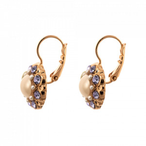 Cercei placati cu Aur roz de 24K, cu cristale Swarovski, Romance | 1417-139-10RG6-Multicolor-5975