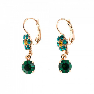 Cercei placati cu Aur roz de 24K, cu cristale Swarovski, Selene - Odyssey | 1173/3-1086RG6-Multicolor-5735