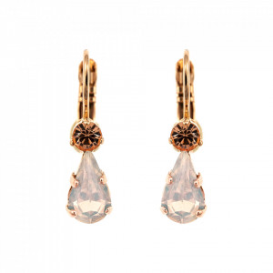 Cercei placati cu Aur roz de 24K, cu cristale Swarovski, Tiara Day | 1204-2333RG6-Multicolor-5505