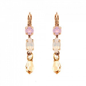 Cercei placati cu Aur roz de 24K, cu cristale Swarovski, Tiara Day | 1514/1-2333RG6