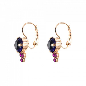 Cercei placati cu Aur roz de 24K, cu cristale Swarovski, Xenia - Odyssey | 1010-1091RG6-Multicolor-1705