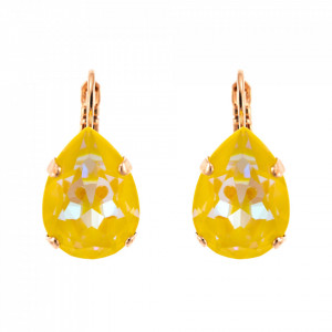 Cercei placati cu Aur roz de 24K, cu cristale Swarovski, Yellow Brick Road | 1098/5-141RG6-Galben-1855