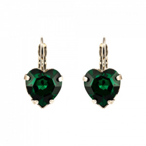 Cercei placati cu rodiu, cu cristale originale, Emerald | 1100/2-205RO6