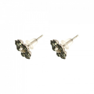 Cercei placati cu rodiu, cu cristale Swarovski, Earl Grey | 1082/2-1132RO2-Gri/Bej-8995