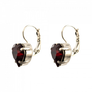 Cercei placati cu rodiu, cu cristale Swarovski, Lady In Red | 1100/2-208RO6-Rosu-2155