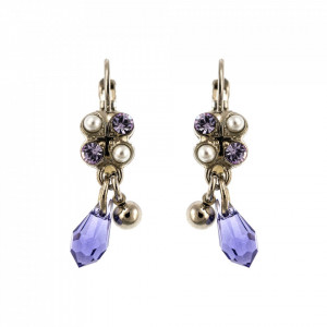 Cercei placati cu rodiu, cu cristale Swarovski, Romance | 1004-139-10RO6-Multicolor-1275