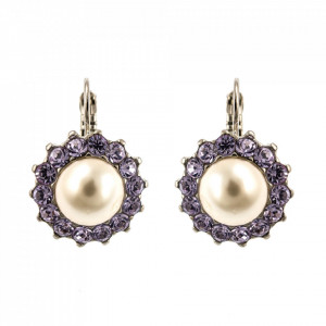 Cercei placati cu rodiu, cu cristale Swarovski, Romance | 1317-139-10RO6-Multicolor-5625