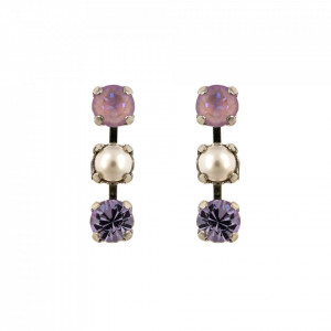 Cercei placati cu rodiu, cu cristale Swarovski, Romance | 1430/3-139-10RO2-Multicolor-5715