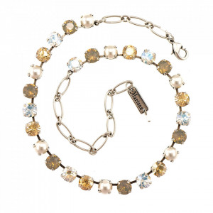 Colier placat cu Argint 925, cu cristale Swarovski, Crystal Pearl's | 3252-3911SP-Multicolor-6625