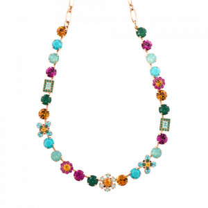 Colier placat cu Aur de 24K, cu cristale Swarovski, Happy Days | 3068/3-1007-Multicolor-6295