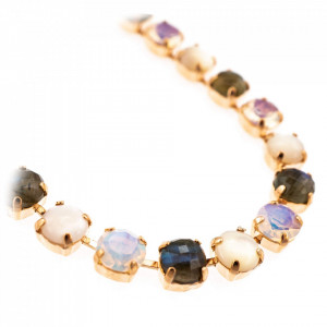 Colier placat cu Aur roz de 24K, cu cristale Swarovski, Seashell | 3252M-1006RG-Alb-6635