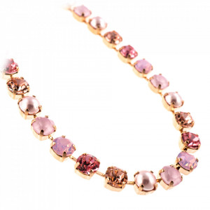 Colier placat cu Aur roz de 24K, cu cristale Swarovski, Antigua | 3252-223-1RG-Roz-6615