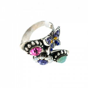 Inel placat cu Argint 925, cu cristale Swarovski, Flower Power | 7063-803SP-Multicolor-8035