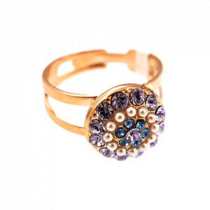 Inel placat cu Aur roz de 24K, cu cristale originale, La Dolce Vita | 7141/1-1010RG