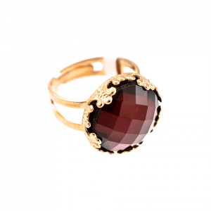 Inel placat cu Aur roz de 24K, cu cristale originale, Lady In Red | 7220-502ARG