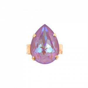 Inel placat cu Aur roz de 24K, cu cristale Swarovski, Lavender | 7098/5-144RG-Roz-8175
