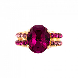 Inel placat cu Aur roz de 24K, cu cristale Swarovski, Camelia | 7123-5022RG-Multicolor-5185