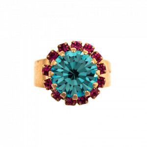 Inel placat cu Aur roz de 24K, cu cristale Swarovski, Memories of Montmartre | 7300/1-1146RG