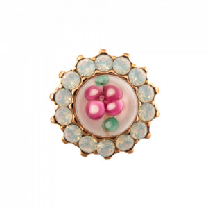 Inel placat cu Aur roz de 24K, cu cristale Swarovski, Seashell | 7023-234016RG-Alb-7435