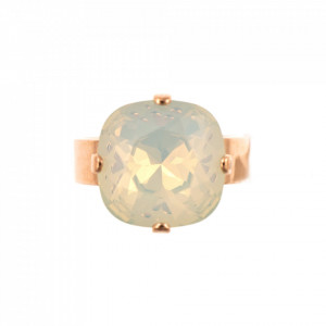 Inel placat cu Aur roz de 24K, cu cristale Swarovski, Seashell | 7326/4-234RG-Alb-7925