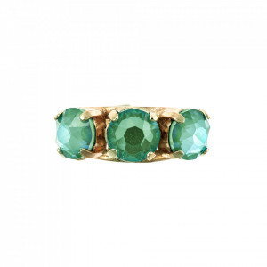 Inel placat cu Aur roz de 24K, cu cristale Swarovski, Silky Sage DeLite | 7435/3-169169RG-Verde-8015