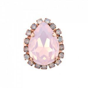 Inel placat cu Aur roz de 24K, cu cristale Swarovski, Tiara Day | 7098-2333RG-Multicolor-8165