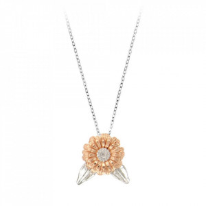 Pandantiv cu lant Argint 925 Rose Gold Blossom Cherry Flower-Multicolor-605