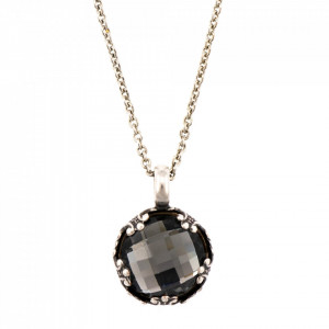 Pandantiv cu lant placat cu Argint 925, cu cristale originale, Black Diamond | 5323/2-215ASP