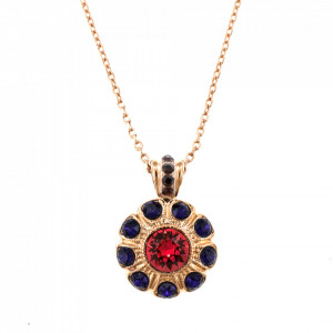 Pandantiv cu lant placat cu Aur roz de 24K, cu cristale originale, Xenia - Odyssey | 5205/2-1091RG