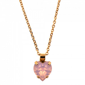 Pandantiv cu lant placat cu Aur roz de 24K, cu cristale Swarovski, Antigua | 5100/3-395RG-Roz-8895