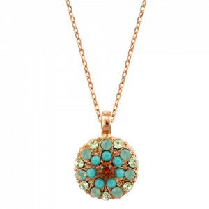 Pandantiv cu lant placat cu Aur roz de 24K, cu cristale Swarovski, Guardian Angel | 5212-1317RG-Multicolor-6805