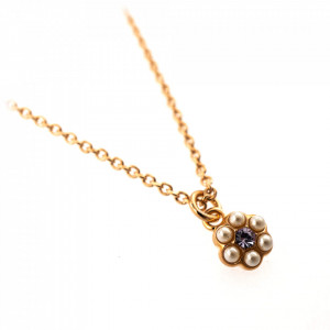 Pandantiv cu lant placat cu Aur roz de 24K, cu cristale Swarovski, Romance | 5166/10-139-10RG-Multicolor-8965