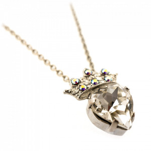 Pandantiv cu lant placat cu rodiu, cu cristale Swarovski, Aura | 5543-001RO-Transparent-7395