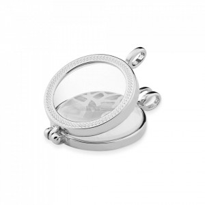Pandantiv Magic Pendant - Tree of Life, placat cu argint, Secret Stone Collection, cu pietre semipretioase interschimbabile-Argintiu-8885