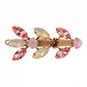 Agrafa de par placata cu Aur roz de 24K, cu cristale Swarovski, Antigua | 9022-223-1RG