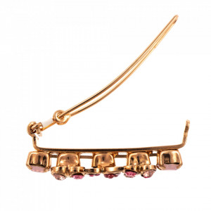 Agrafa de par placata cu Aur roz de 24K, cu cristale Swarovski, Antigua | 9016-223-1RG-Roz-6546