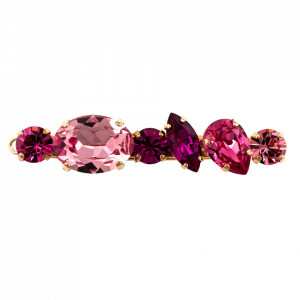 Agrafa de par placata cu Aur roz de 24K, cu cristale Swarovski, Happy Days | 9403-5022RG-Multicolor-6216
