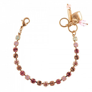 Bratara placata cu Aur roz de 24K, cu cristale originale, Antigua | 4008-223-1RG