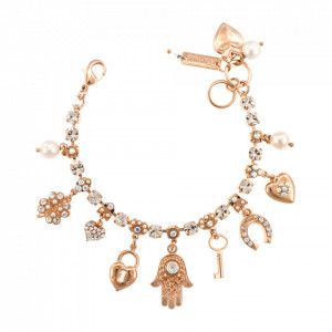 Bratara placata cu Aur roz de 24K, cu cristale originale, Crystal Pearl's | 4036/1-M48001RG