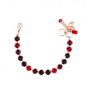 Bratara placata cu Aur roz de 24K, cu cristale originale, Lady In Red | 4252-1070RG