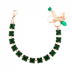Bratara placata cu Aur roz de 24K, cu cristale originale, Luck | 4431-373373RG